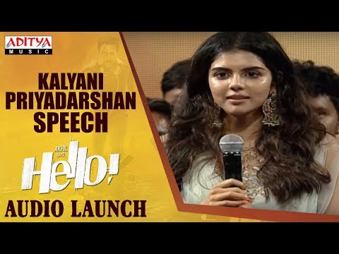Kalyani Priyadarshan Speech @ HELLO! Movie Audio Launch | Akhil Akkineni, Kalyani Priyadarshan