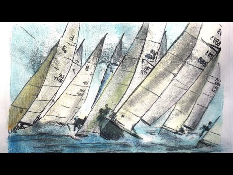 3 Monotypie-Techniken mit Kupferdruckfarbe, Linoldruckfarbe und Filzstift