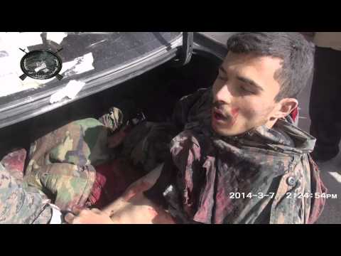 جثث لجنديين من حزب الله قتلوا بالإشتباكات مع القيادة العسكرية الموحدة في القلمون في قرية ريما في ريف دمشق