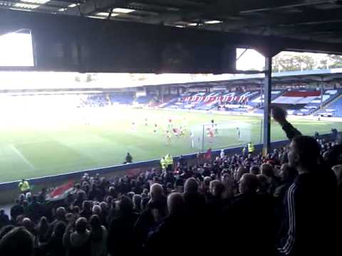 Fc United fans celebrating against Barrow 2
