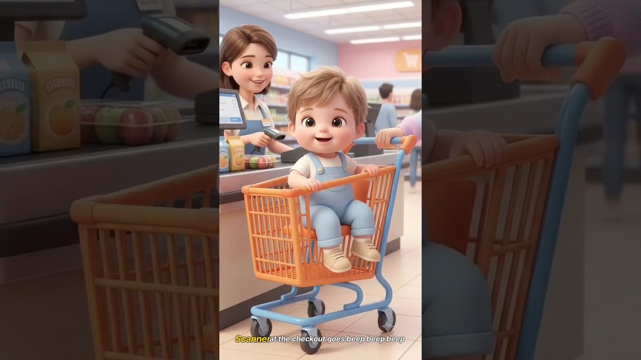 toddler's grocery shopping Adventure! 🛒✨ #viralshorts #kidscartoon #kidsvideos