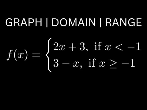 Graphing a Piecewise Function and Finding the Domain/Range || Example with Two Lines