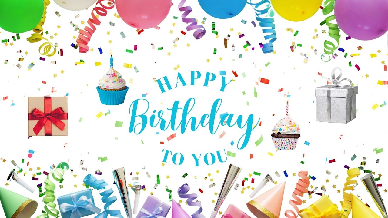Happy Birthday Party Screen | 🎂 2 Hour Animated Birthday Background for TV | Birthday Song