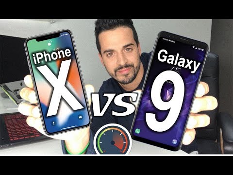 WHO'S FASTER? Samsung Galaxy S9 VS iPhone X - Speed Test