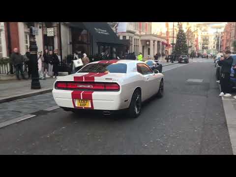 🇺🇸American Muscle Car 💪 Dodge Challenger SRT Hellcat In Mayfair London Uk 🇬🇧 (Europe) | Car Spotting