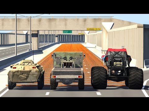 100 Spike Strip Challenge #2 – BeamNG Drive Crash Testing | CrashBoomPunk