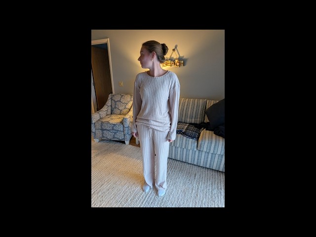 Vídeo relacionado con LILLUSORY 2 piezas trajes para mujer 2024 caso moda oversized striped sweaters sets cozy lounge sets de ropa de punto, Jardín Blanco/Opulento, XL