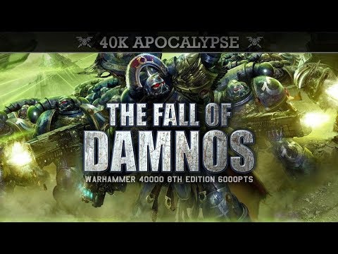 APOCALYPSE Space Marines (Ultramarines) vs Necrons Warhammer 40K 8th Ed 6000pts THE FALL OF DAMNOS!