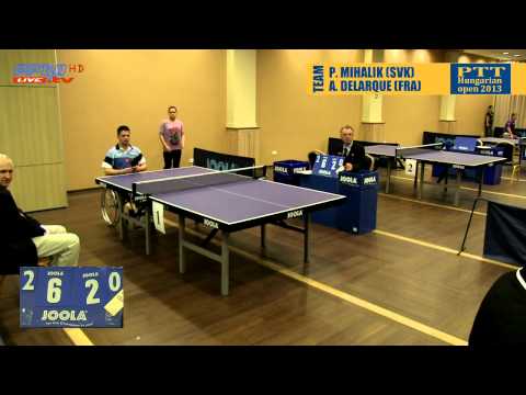 Para Table tennis Open 2013 Eger - Meszaros/Mihalik SVK vs. Noel/Delarque FRA wheelchair team match