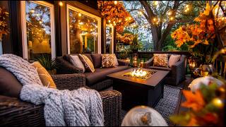 Warm Lights & Falling Leaves My Cozy Resort Patio Makeover for the Holidays