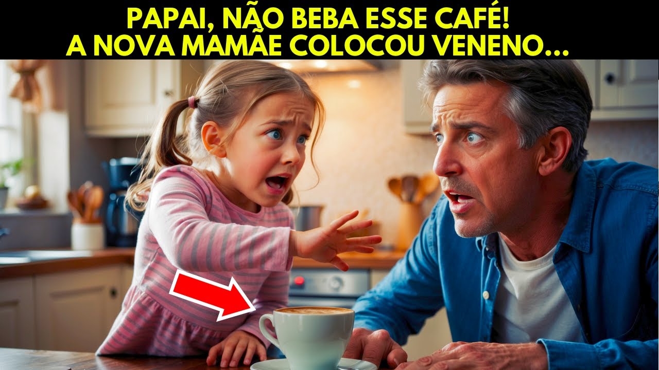 "PAPAI, NÃO BEBA ESSE CAFÉ, A NOVA MAMÃE COLOCOU VENENO", DISSE A MENINA AO MILIONÁRIO...