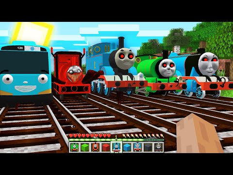 ESCAPE from THOMAS THE TANK ENGINE.EXE and FRIENDS CHOO CHOO CHARLES & TAYO THE BUS in Minecraft !