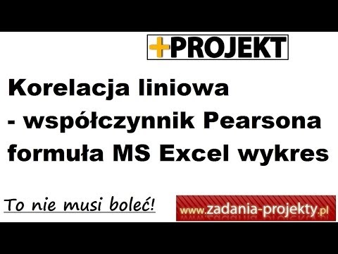 Analiza korelacji - współczynnik korelacji liniowej Pearsona formuła MS Excel wykres