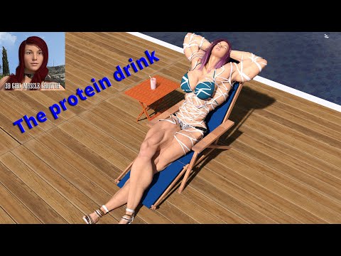 The protein drink / female muscle growth animation - YouTube
