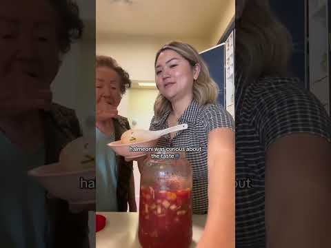 trying my watermelon rind kimchi🍉 #shorts