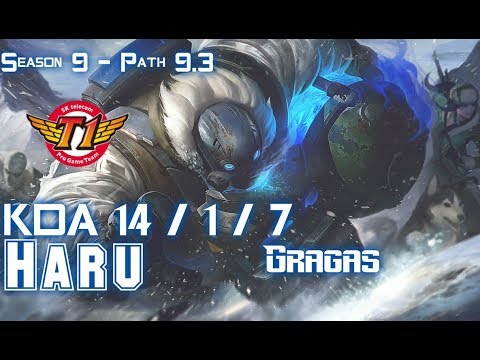 SKT Haru GRAGAS vs KINDRED Jungle - Patch 9.3 KR Ranked