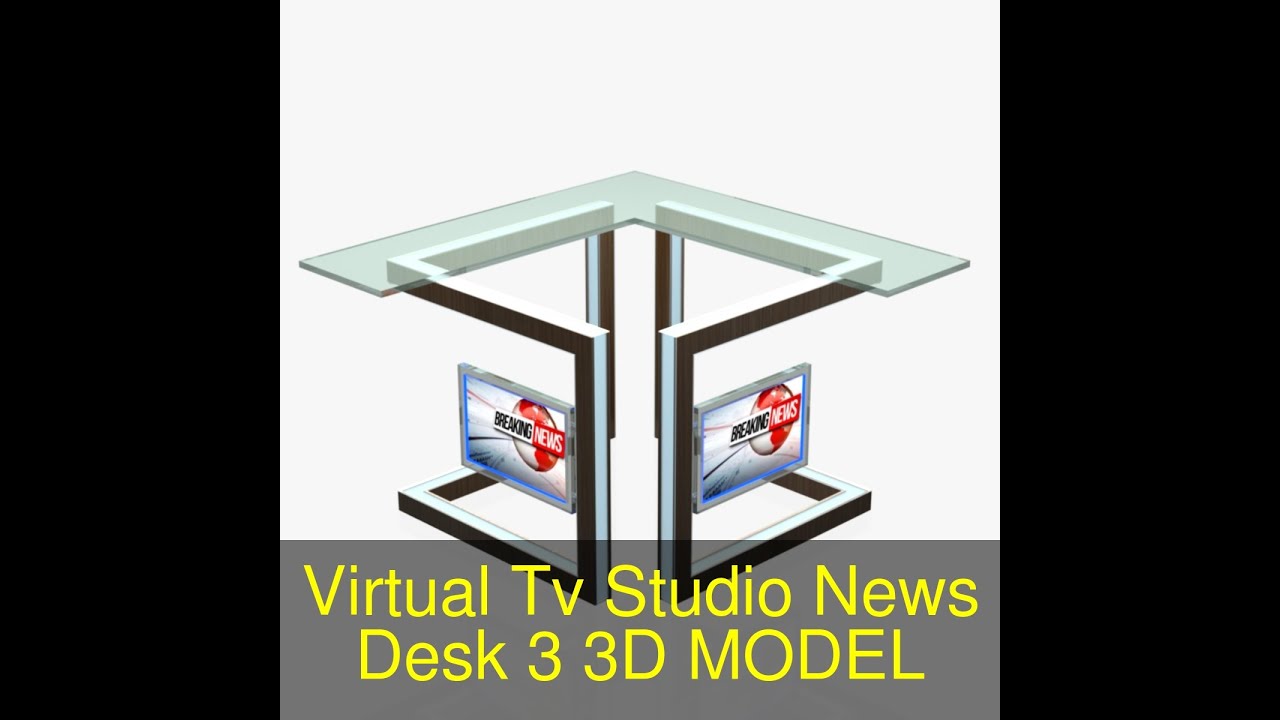 3D Model of Virtual Tv Studio News Desk 3 Review