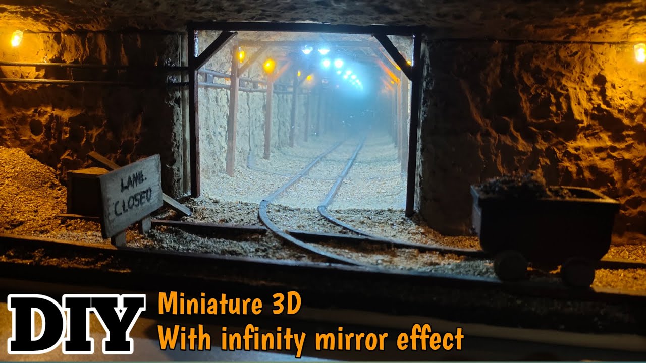 DIY Mine shaft tunnel 3D with infinity mirror effect