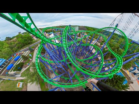 Joker's Jinx - Six Flags America - POV - 360 degrees onride - 2021