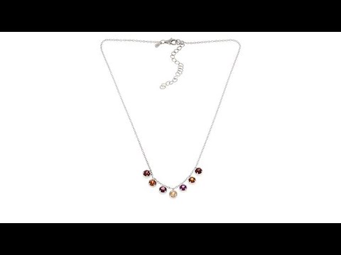Paul Deasy Gem 18" Sterling Silver Gemstone and Garnet N...