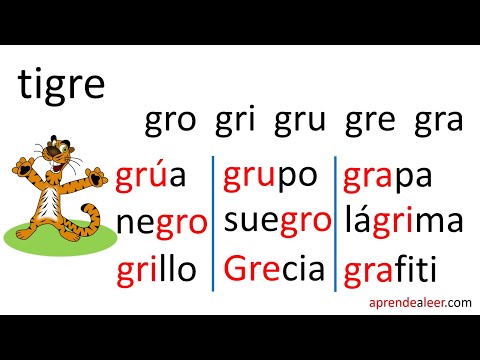 Silabas gra gre gri gro gru para niños