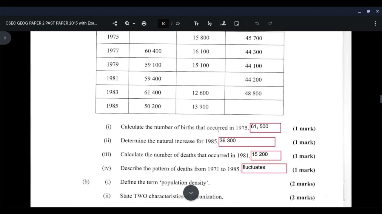 CSEC Geography  2015 paper 2 question 5