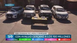 En Santa Cruz y Rancagua se recuperaron e incautaron cuatro vehículos con encargo vigente por delitos