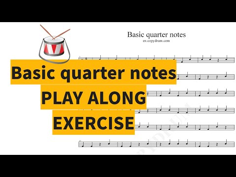 Basic quarter notes DRUM - PLAY ALONG EXERCISE | Drum Score, Drum Sheet Music, DRUM Transcription