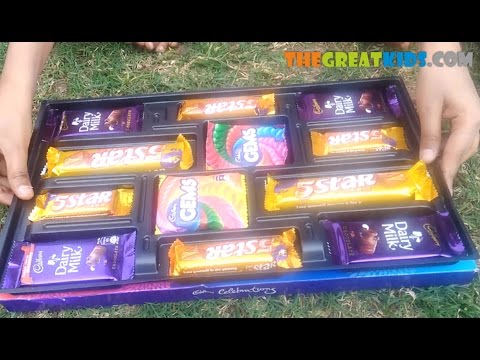Kids vs Food! Cadbury Celebration Unboxing , Giant Cadbury Dairy Milk Chocolate Box