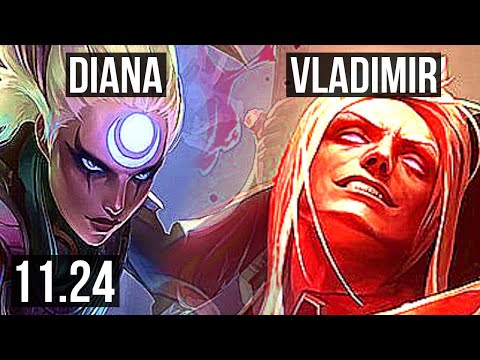 DIANA vs VLAD (MID) (DEFEAT) | 2.5M mastery, 500+ games, Dominating | NA Master | 11.24