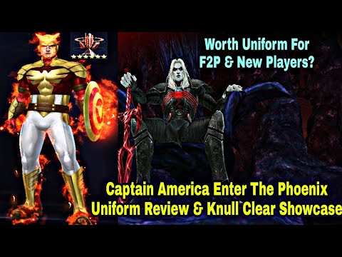 Captain America Enter The Phoenix Uniform Review & Knull Clear With Obelisk - Marvel Future Fight