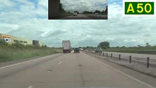 preview picture of video 'A50 - Blythe Bridge to Uttoxeter - Front View with Rearview Mirror'