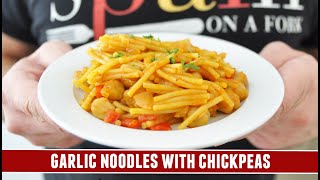 Spanish GARLIC Noodles with Chickpeas | Fideua de Garbanzos Recipe