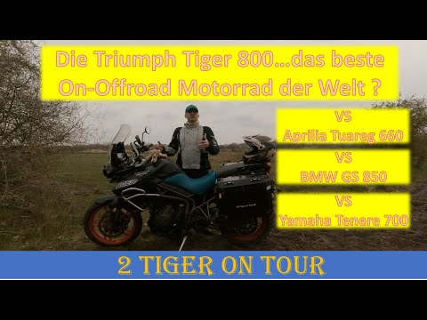 Die Triumph Tiger 800 im Vergleich mit BMW GS 850 / Tenere 700 / Aprilia Tuareg 660//Wer ist besser?