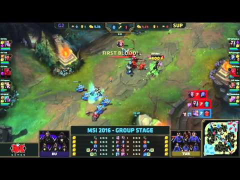 MSI2016 | G2 vs SUP | Naru'nun Perkz'ü Katlederek Döktüğü İlk Kan
