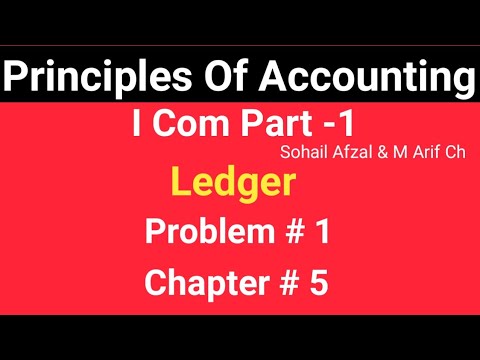 I com -1|Chap #5||Problem # 1 ||Leger ||Principles of Accounting by Sohail Afzal & M Arif ch Book