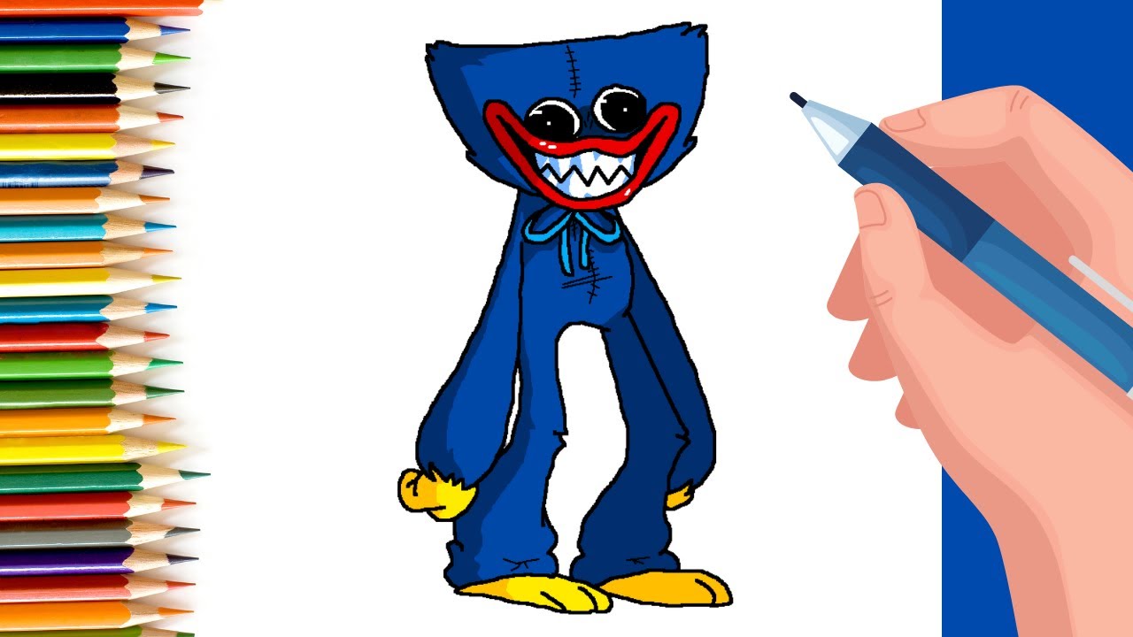 How to draw Huggy Wuggy