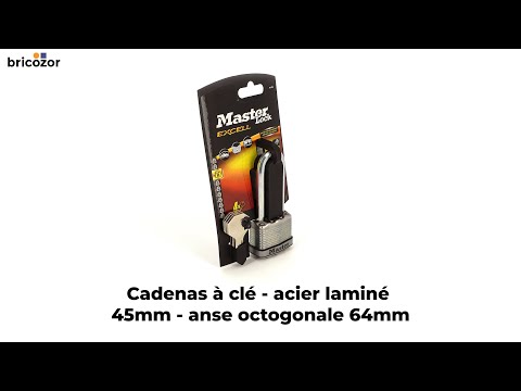 Cadenas à clé - acier laminé - 45mm de large - anse octogonale de 64mm MASTER LOCK