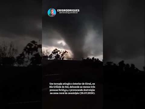 Um tornado atingiu o interior de Giruá, no Rio Grande do Sul, deixando f£rid6s. #brasil