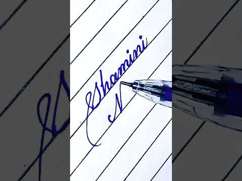 writing a name "Shamini Naidu" in cursive🖊 #shorts
