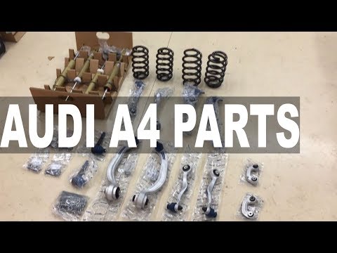 Audi A4 Spring, Shock and Control Arm Kit, ECS Tuning Unboxing