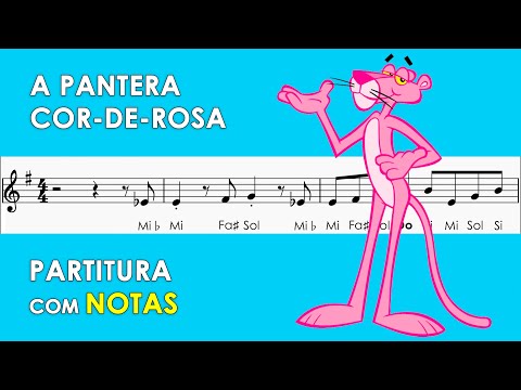 A Pantera Cor-de-Rosa | Partitura com Notas para Flauta Doce, Violino | Tema