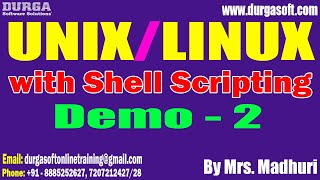 UNIX/LINUX tutorials || Demo - 2 || by Mrs. Madhuri on 27-03-2024 @7AM IST