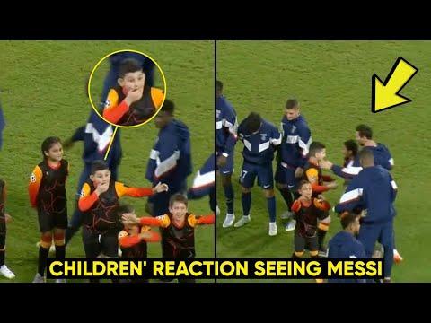 Kids shocking reaction to Messi, Mbappe, Neymar as Messi Hugs Young fans before Maccabi Haifa Match