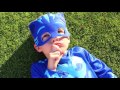 PJ Masks IRL Superhero Fight With ROMEO Baby Gekko Kidnapped Saved By Owlette Catboy In Pool