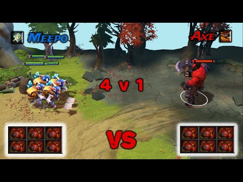 Meepo VS Axe | Counter helix vs Ransack | 4v1 who wins??