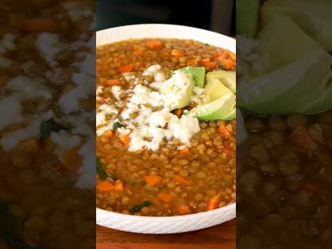 My husband loves this Lentil Soup Recipe Delicious and Healthy! Sopa de Lentejas #shorts