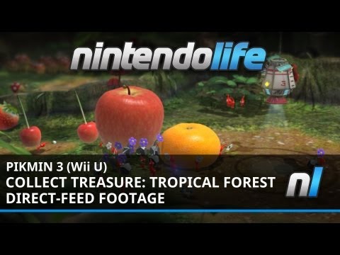 Pikmin 3 (Wii U) Collect Treasure: Tropical Forest - Direct Feed Footage