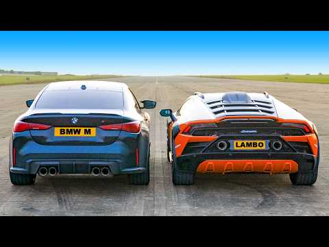 BMW M4 cs vs 람보르기니 우라칸 - 드래그 레이스!