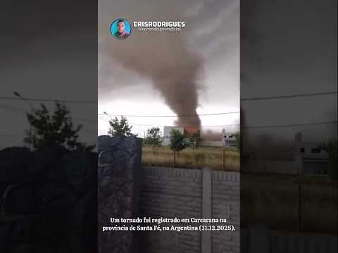 Um tornado foi registrado em Carcarana, na província de Santa Fé, na Argentina. #tornado